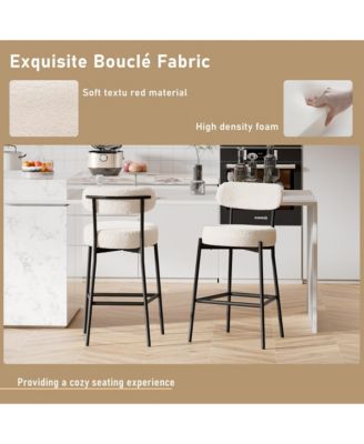 Bar Stools Set of 3, 27 Inches Counter Height Kitchen Bar Stools with Back, Modern Metal Tall Bar Stools for Kitchen Island