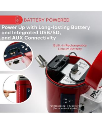 50-Watt Portable Megaphone with USB/SD Readers, MP3 Playback, Siren Mode, Rechargeable Battery, Wired Handheld Microphone