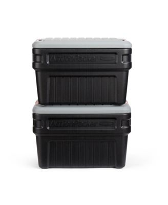 24 Gal Action Packer Lockable Latch Storage Container, Black (2 Pack)
