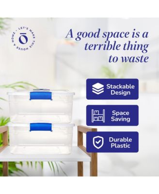 15.5 Qt 4 Pack Plastic Stackable Storage Container with Secure Lid