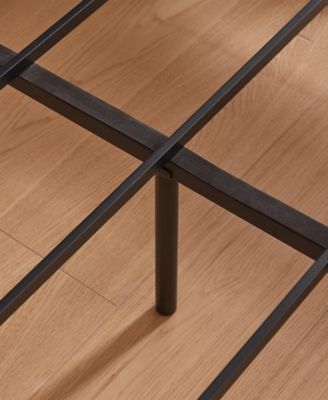 Queen Upholstered Bed Frame with Storage Headboard and Built-in Charging Station, Metal Frame Queen Size Platform Bed, No Box Spring Needed