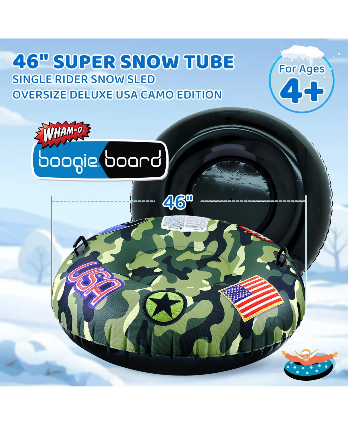 Super Snow Sledding Tube, 46" Oversize Deluxe