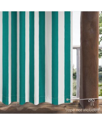 Outdoor Cabana Stripe UV Protected Privacy Tab Top Curtain Panel, 52"x84"