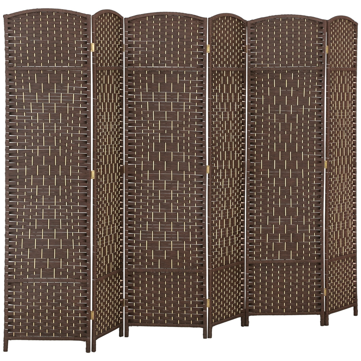 Homcom 6 Panel Room Divider Hand-Woven Freesding Partition,