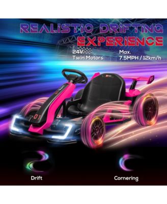 24V 7.5 MPH Electric Go Kart with Adjustable Seat, Slow Start