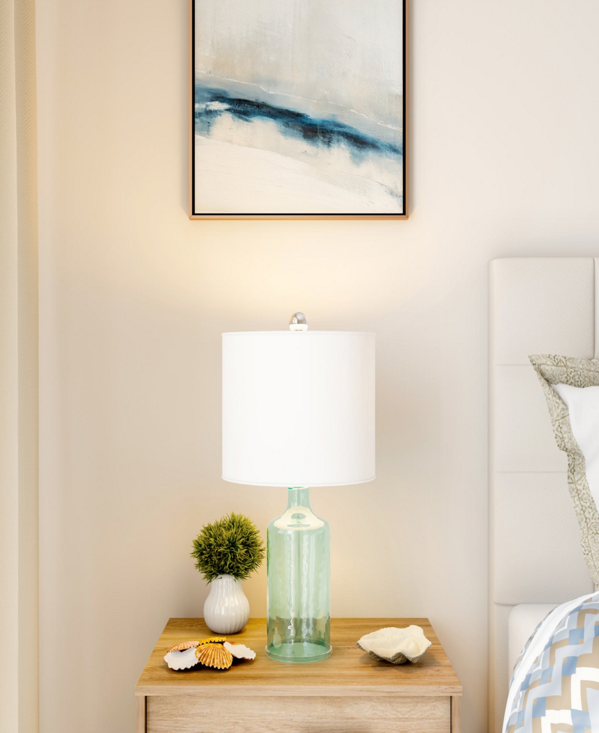LAVISH HOME 8" CLEAR GLASS OPEN BASE TABLE LAMP 