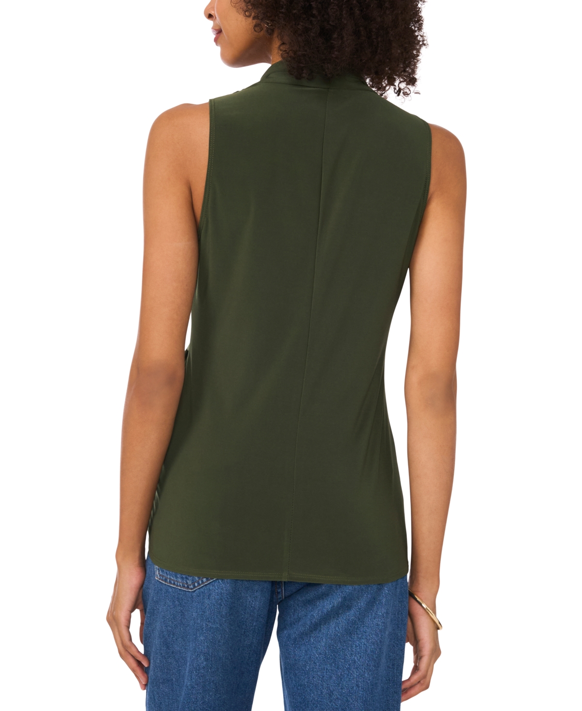 Shop Vince Camuto Women's Crossover Wrap-front Sleeveless Top In Olympia Green