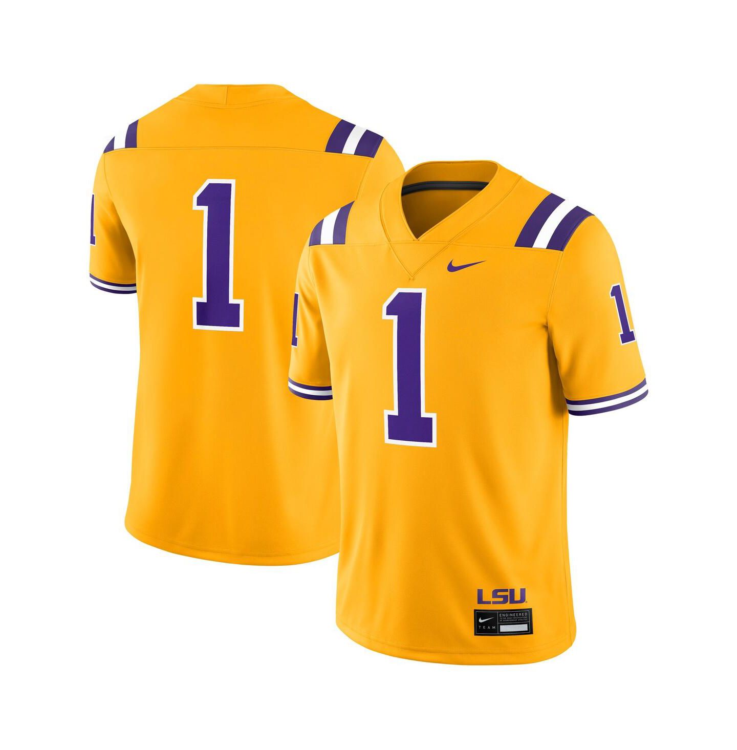 Мужской топ Nike 1 Gold LSU Tigers Alternate Game Jersey — фото 1
