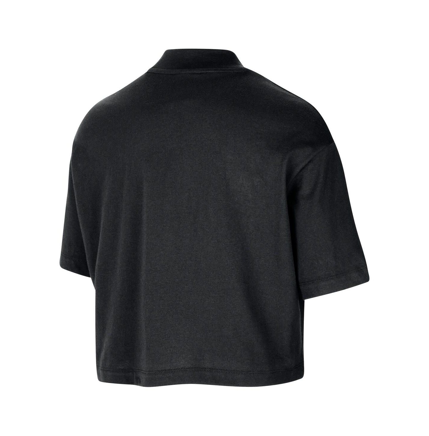 Женская футболка Nike Black Boston Celtics Courtside Mock Neck Loose Fit Cropped — фото 3