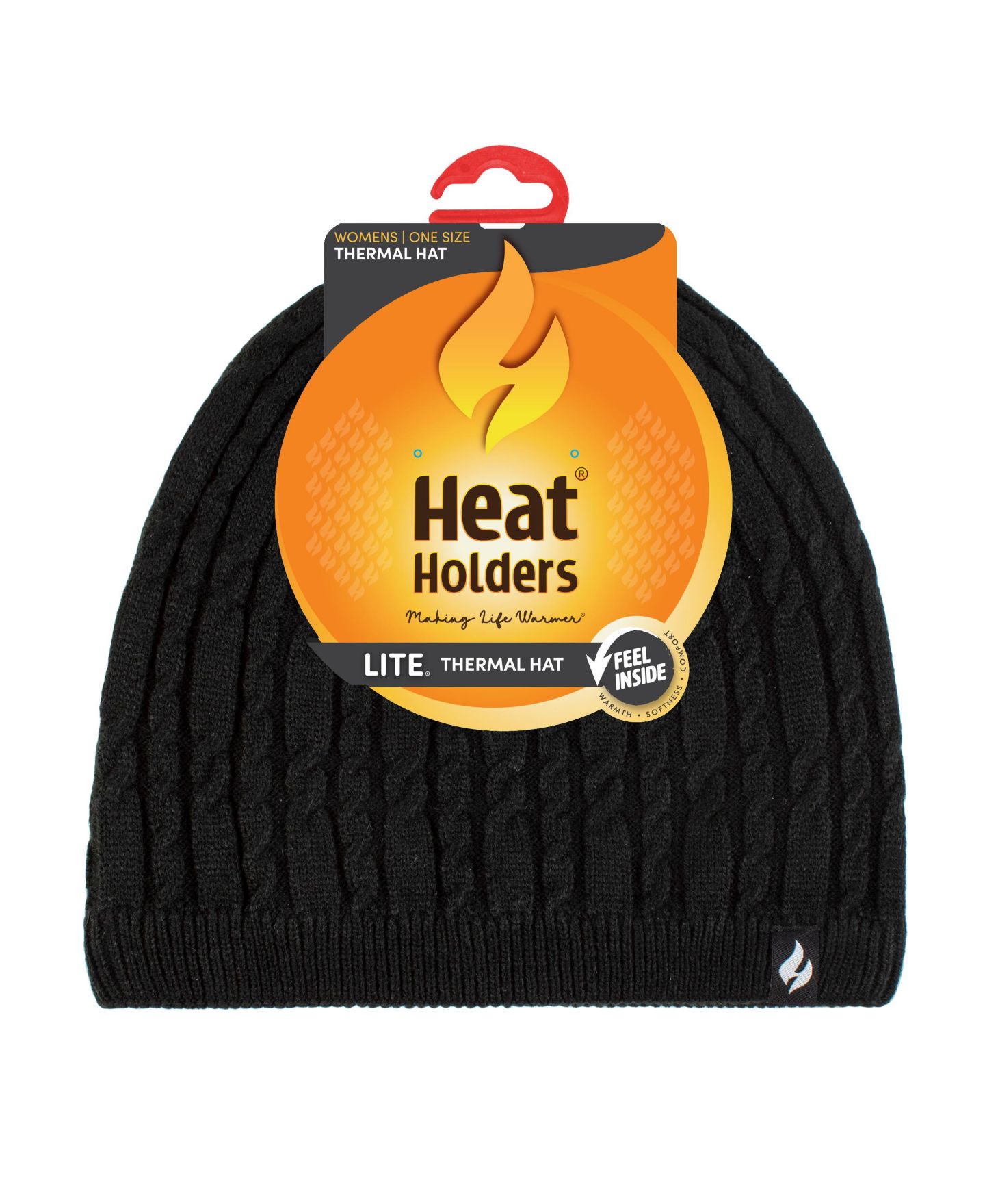 Женская шапка Heat Holders Lite Anna Cable Knit Hat, цвет: Чёрный — фото 2