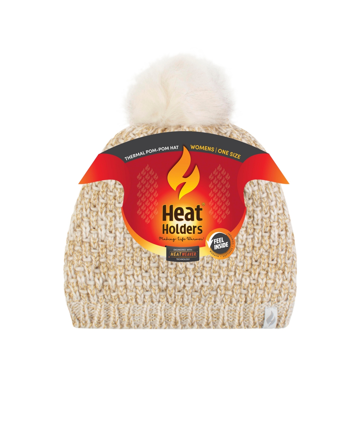 Heat Holders Corsica Basket Weave Pom-pom Hat In Beige