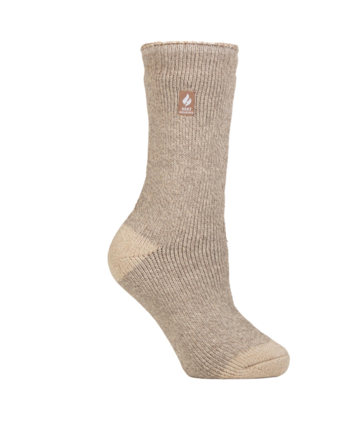 Heat Holders Payton Twist Heel Toe Crew Socks In Taupe