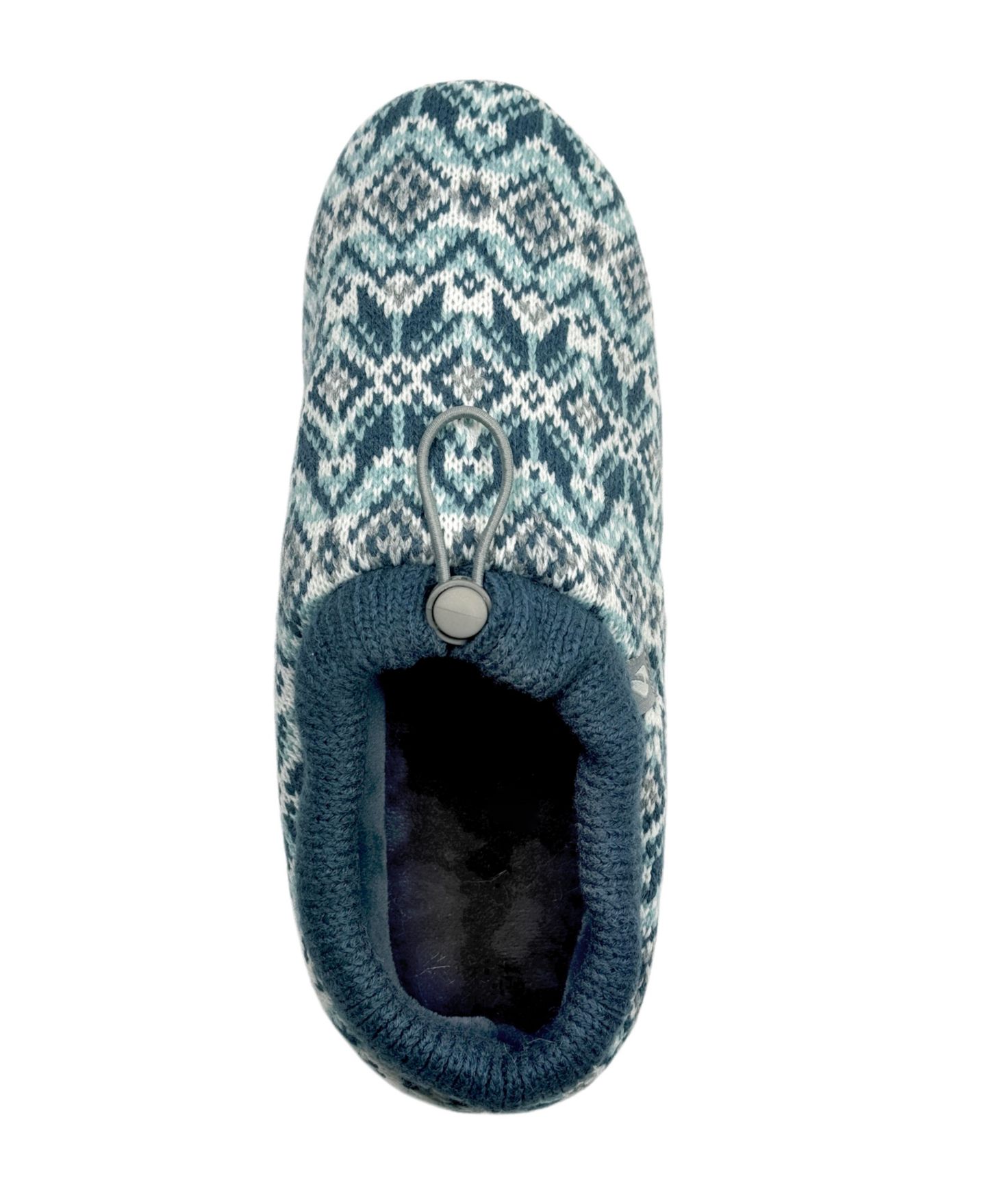 Женские тапочки Heat Holders Emma Fair Isle Knit Drawstring Slippers, цвет: Синий — фото 2