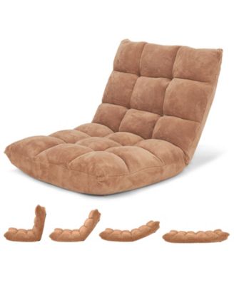 14-Position Adjustable Floor Chair with Cushioned Seat and Steel Frame