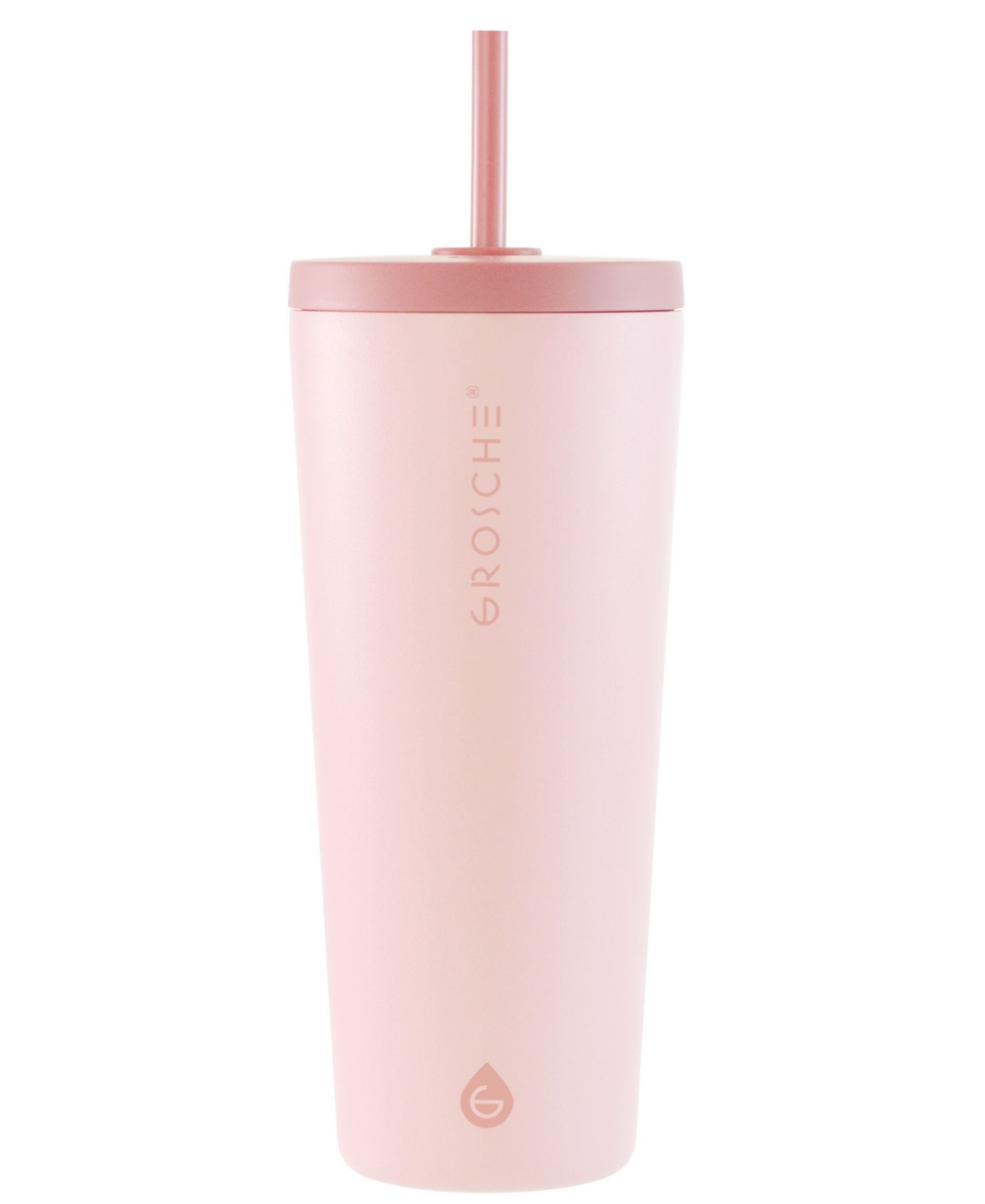 Grosche Jasper 23 oz Insulated Tumbler With Straw In Peach Rose Pink