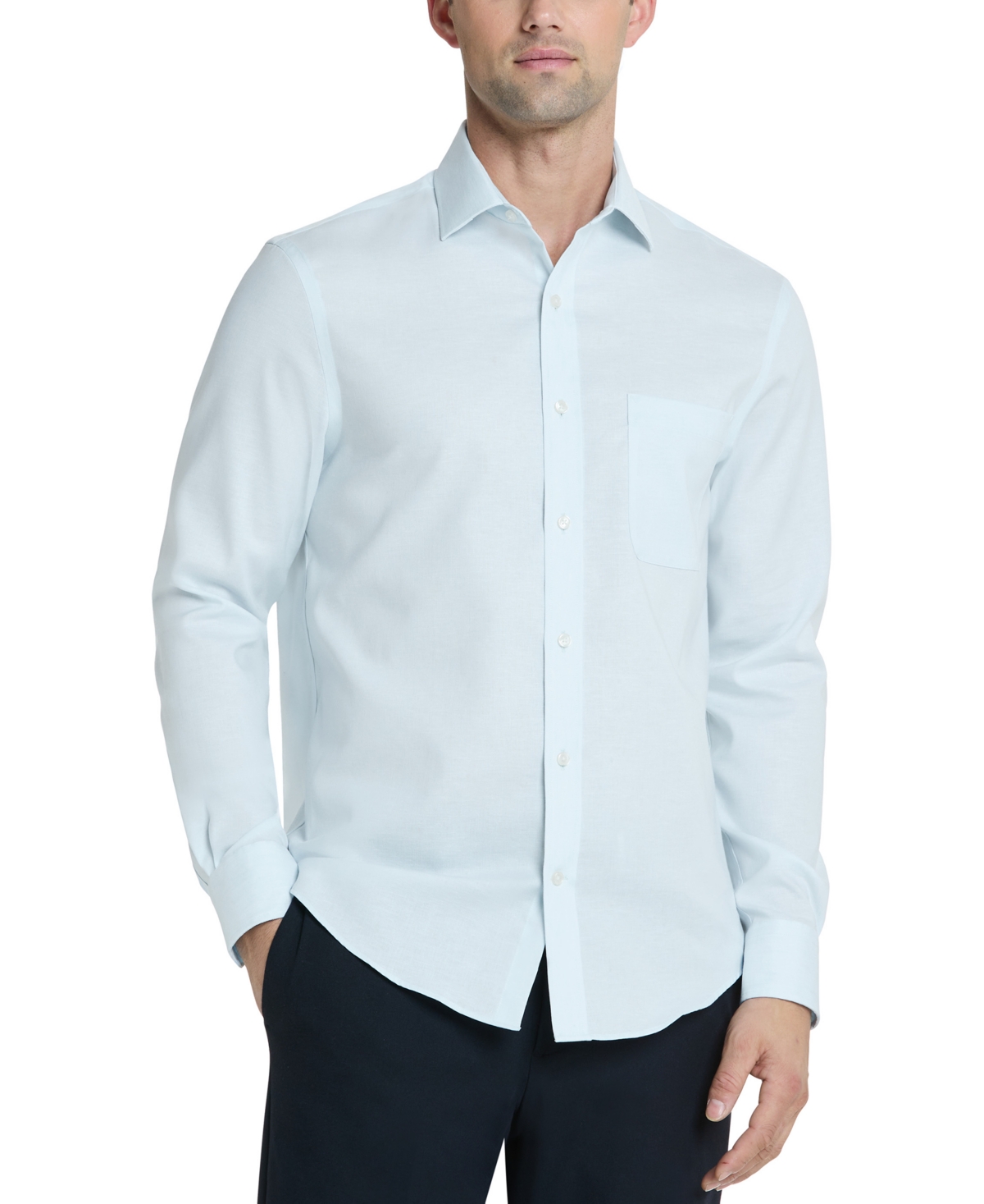 Tommy Hilfiger Mens Regular Fit Dress Shirt In Aqua