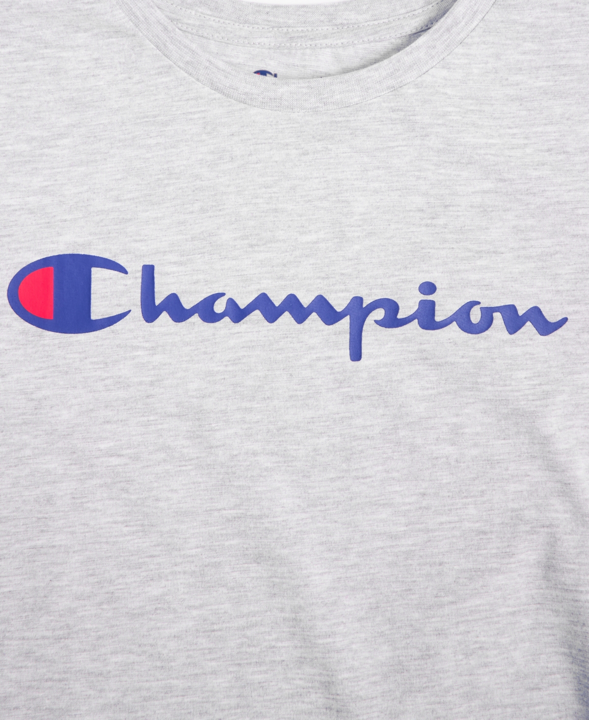 Champion Big Boys Signature Logo T-shirt In Heather Grey