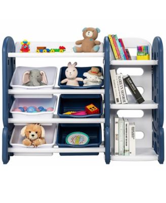 Kids Toy Storage Organizer with Bins and Multi-Layer Shelf for Bedroom Playroom