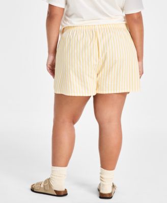 Trendy Plus Size Cotton Striped Boxer Shorts