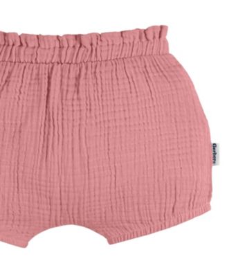 Baby Girls Gauze Bubble Shorts, 3-Pack