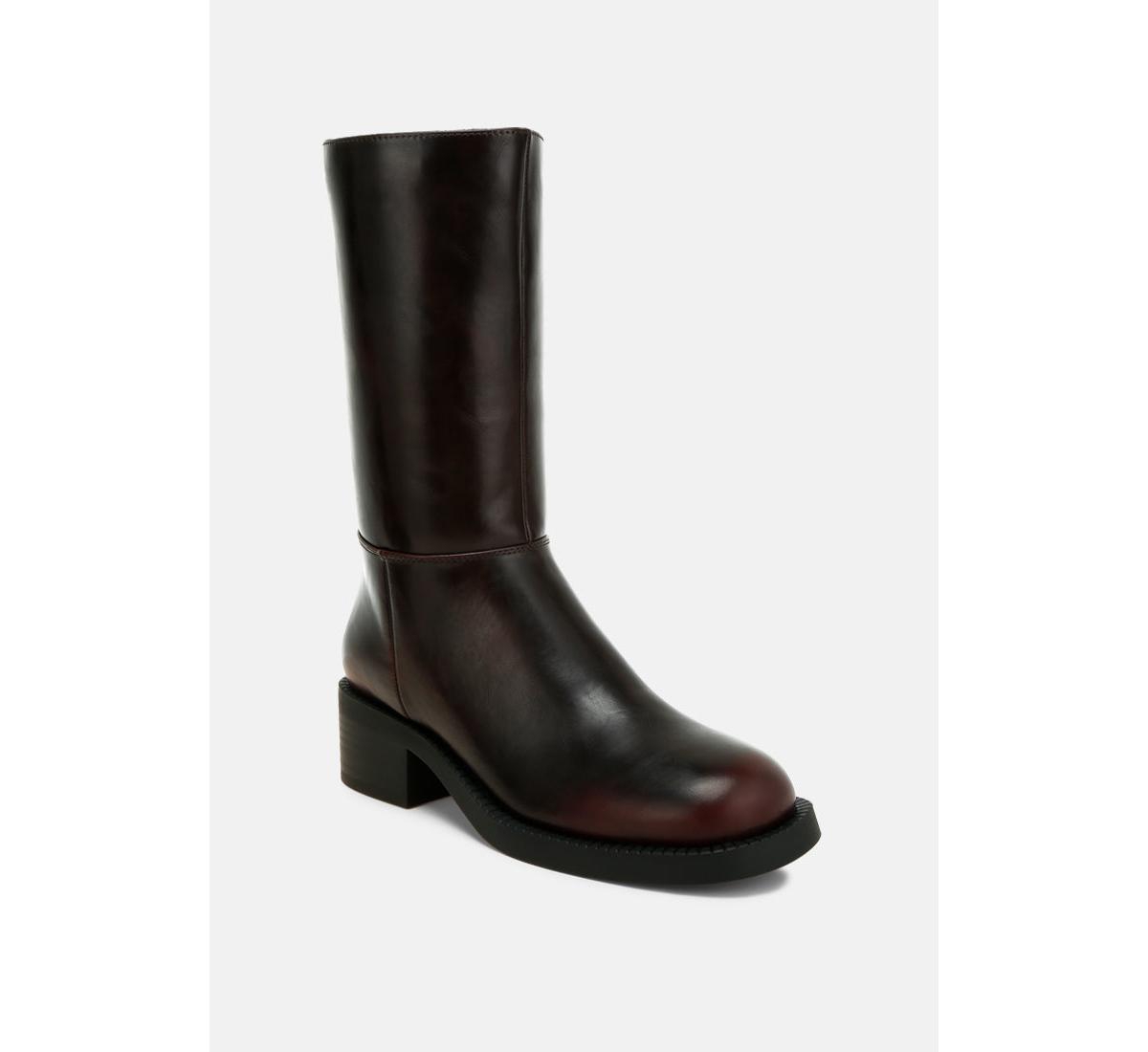 London Rag Soora Block Heel Calf Boots