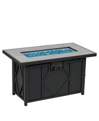 42-inch Outdoor Propane Gas Fire Pit Patio Table with Fire Glass