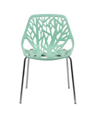 Modern Asbury Dining Chair w/ Chromed Legs, Set of 2