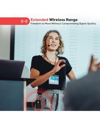 UHF Wireless Microphone System Kit with (2) Body-Pack Transmitters, Headset & Lavalier Mics, Rack Mountable