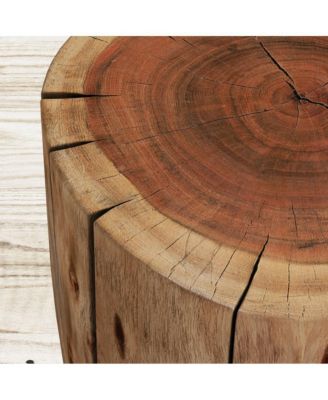 Global Archive Solid Wood Live Edge Stump Accent Table