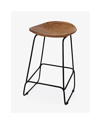 Nature's Edge Solid Acacia Counter Height Backless Stool (Set of 2)