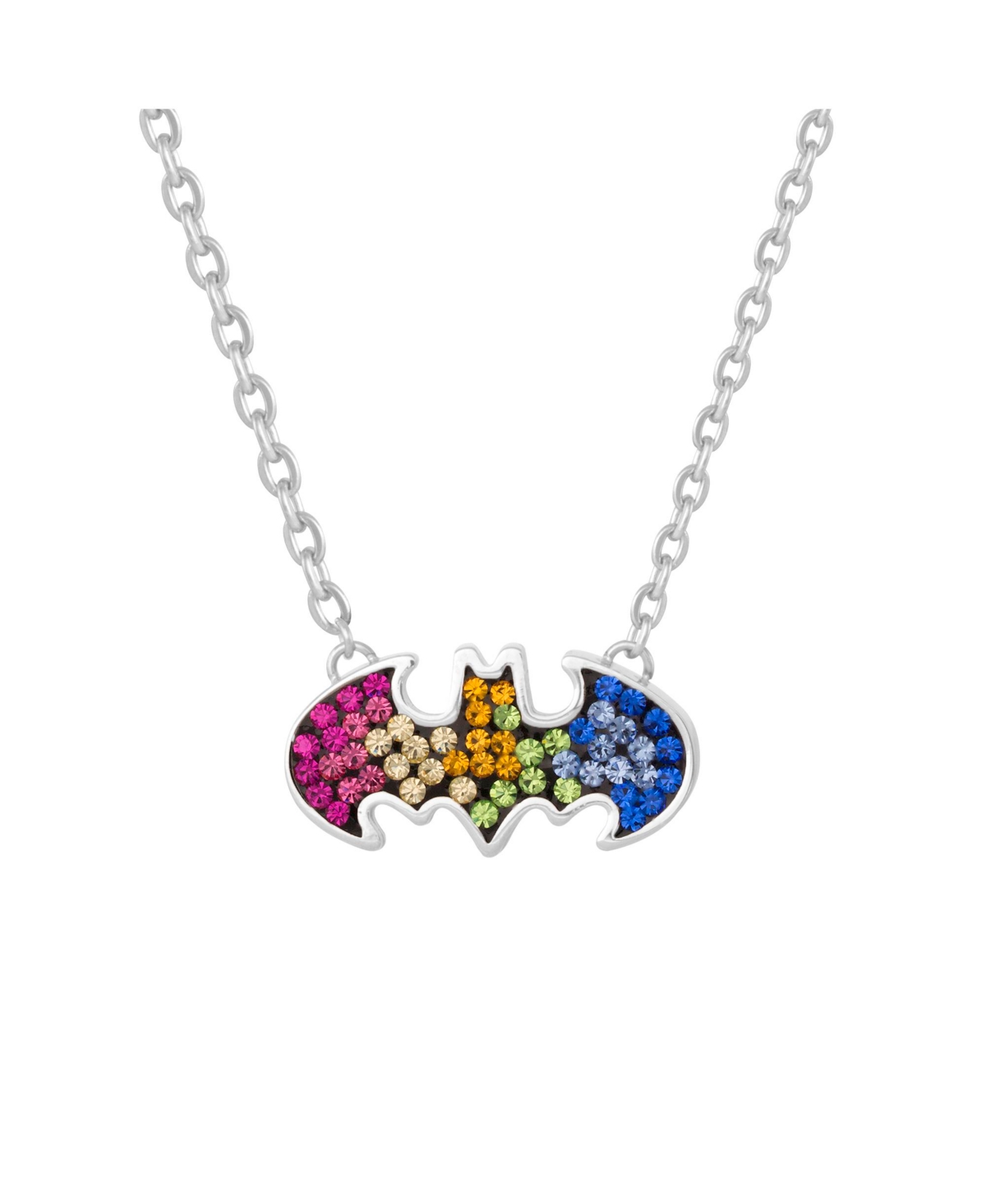 Batman Stainless Steel Crystal Necklace - Pink, orange, blue