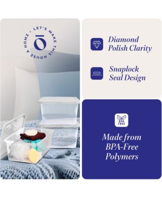 6 Qt Multipurpose Plastic Storage Containers with Latching Lid, (10 Pack)