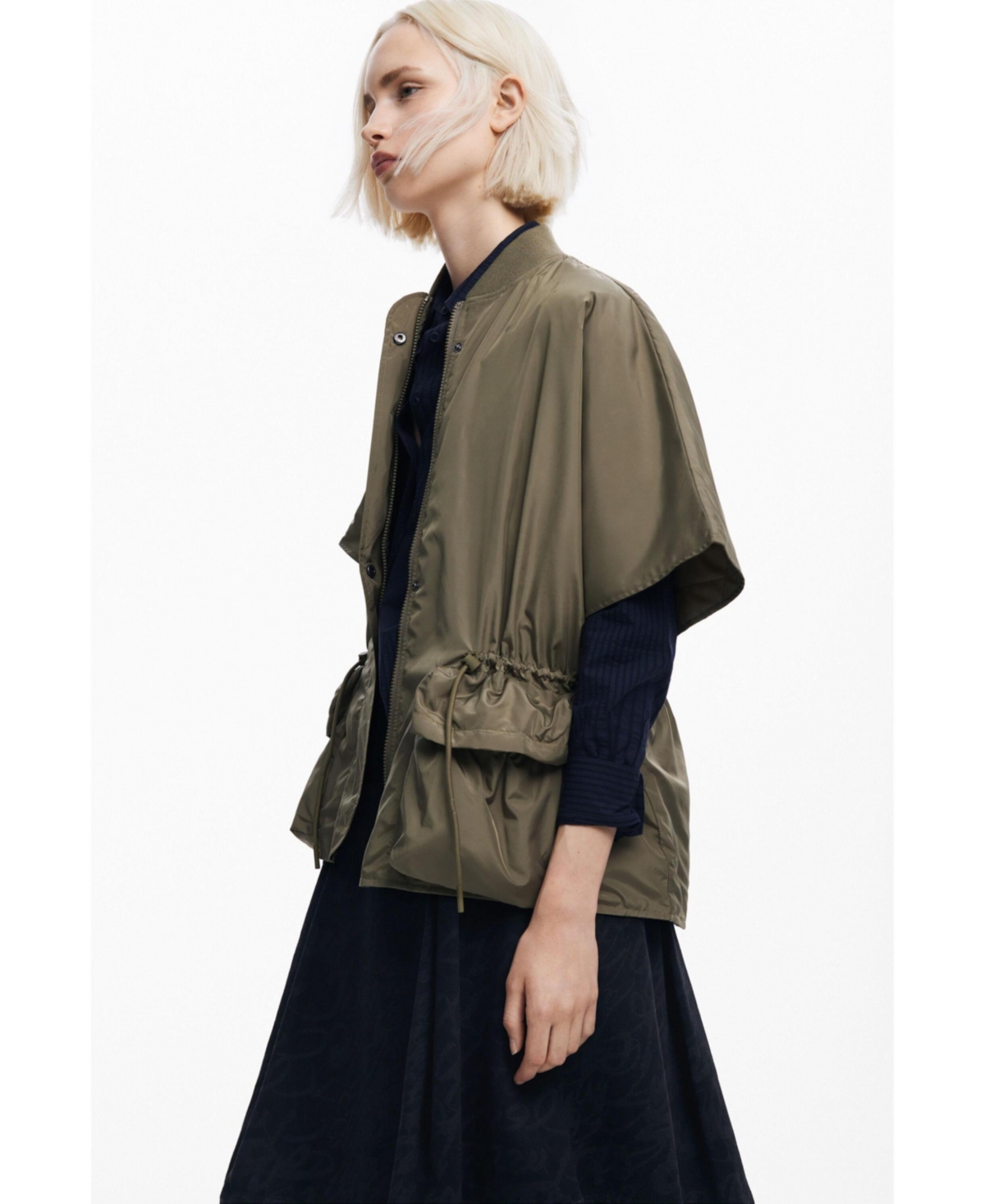 Desigual Women's Adjustable nylon poncho