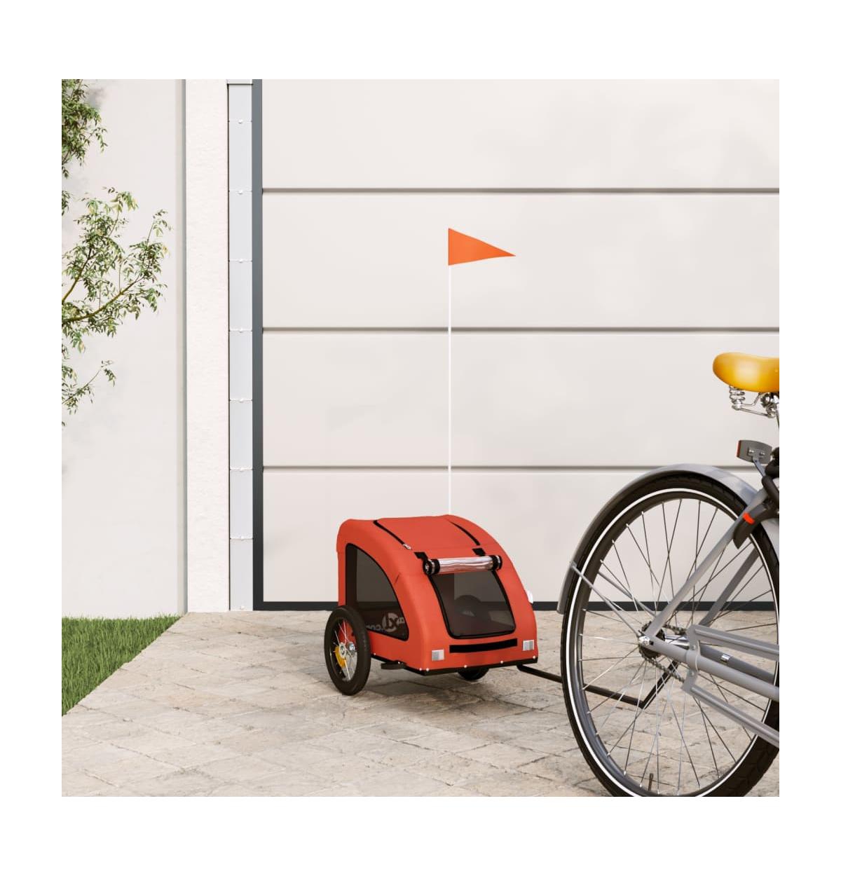 vidaXL Pet Bike TrailerOxford Fabric and Iron - Orange