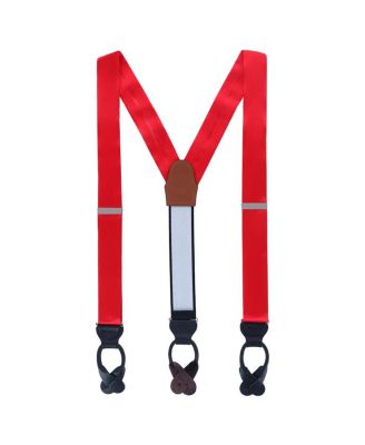 Men's Dutton Solid Color Silk Button End Suspenders