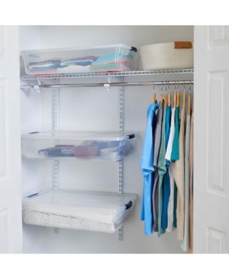 Cleverstore 41 Quart Latching Stackable Storage Tote, Clear (4 Pack)