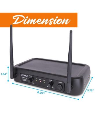 2-Channel VHF Wireless Microphone System with (2) Handheld Mics, Adjustable Volume Control