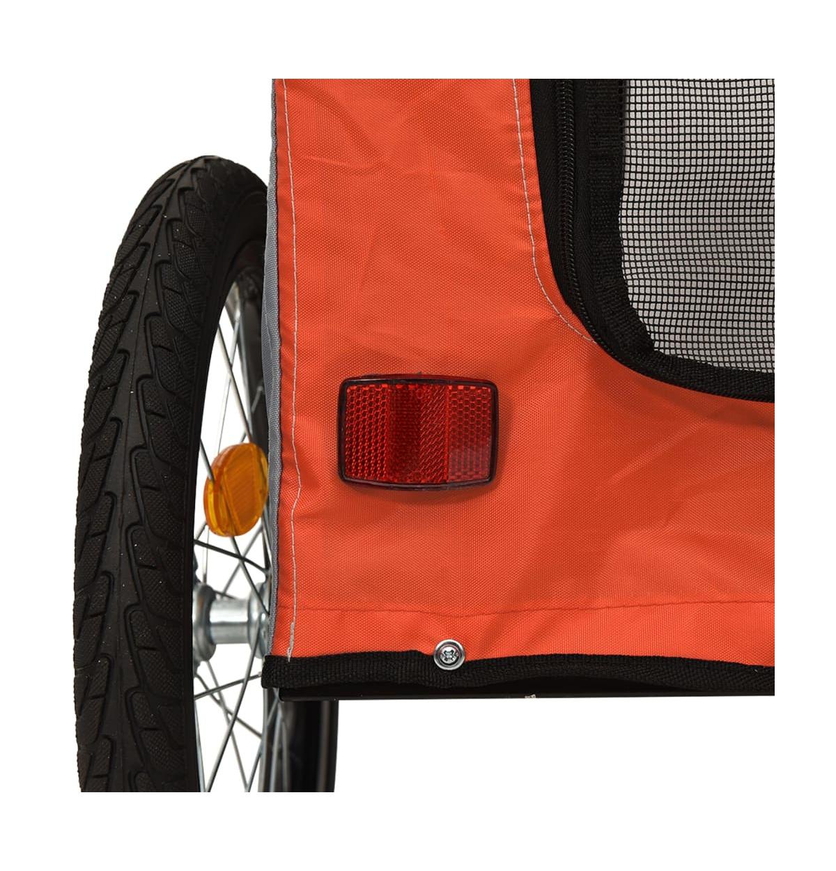 vidaXL Pet Bike Trailerand Gray Oxford Fabric and Iron - Orange