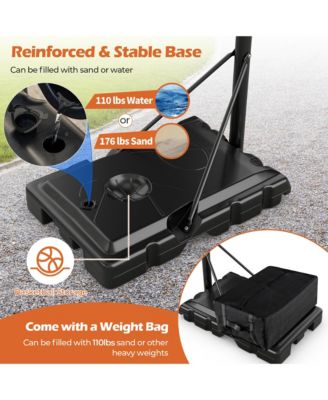 Portable Basketball Hoop System 4.9-10 FT Adjustable w/ Weight Bag Wheels Outdoor