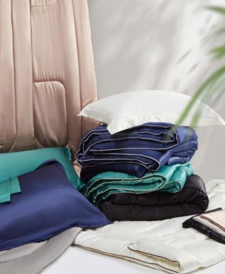 Silky Satin Down Alternative 3 Piece Comforter Set, Twin