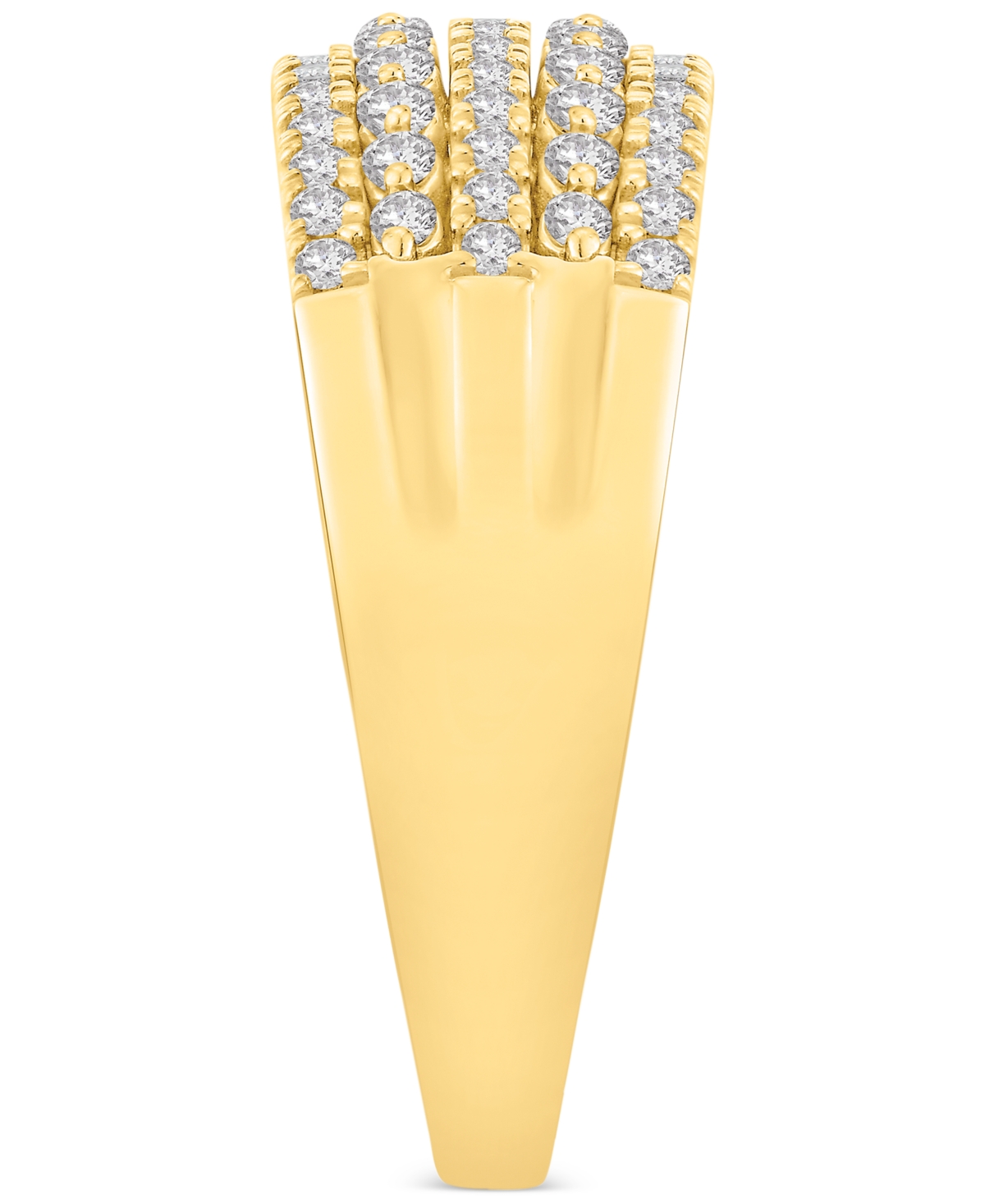 Macy's Diamond Multirow Anniversary Band (1/2 Ct. T.w.) In 14k Gold In Yellow Gold
