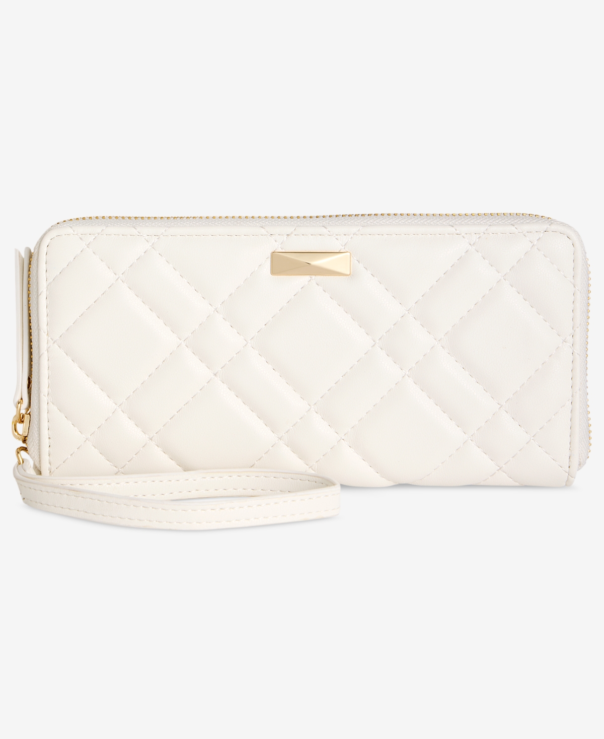 Hazel Zip-Around Quilt Wristlet, Exclusively at Macy's - Double Cream