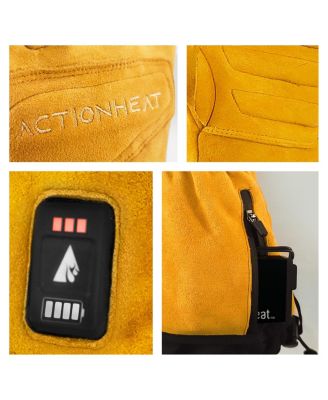 Men's 7V Rugged Leather Heated Work Gloves - Unisex