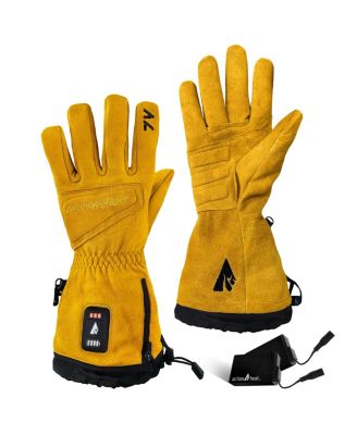 Men's 7V Rugged Leather Heated Work Gloves - Unisex
