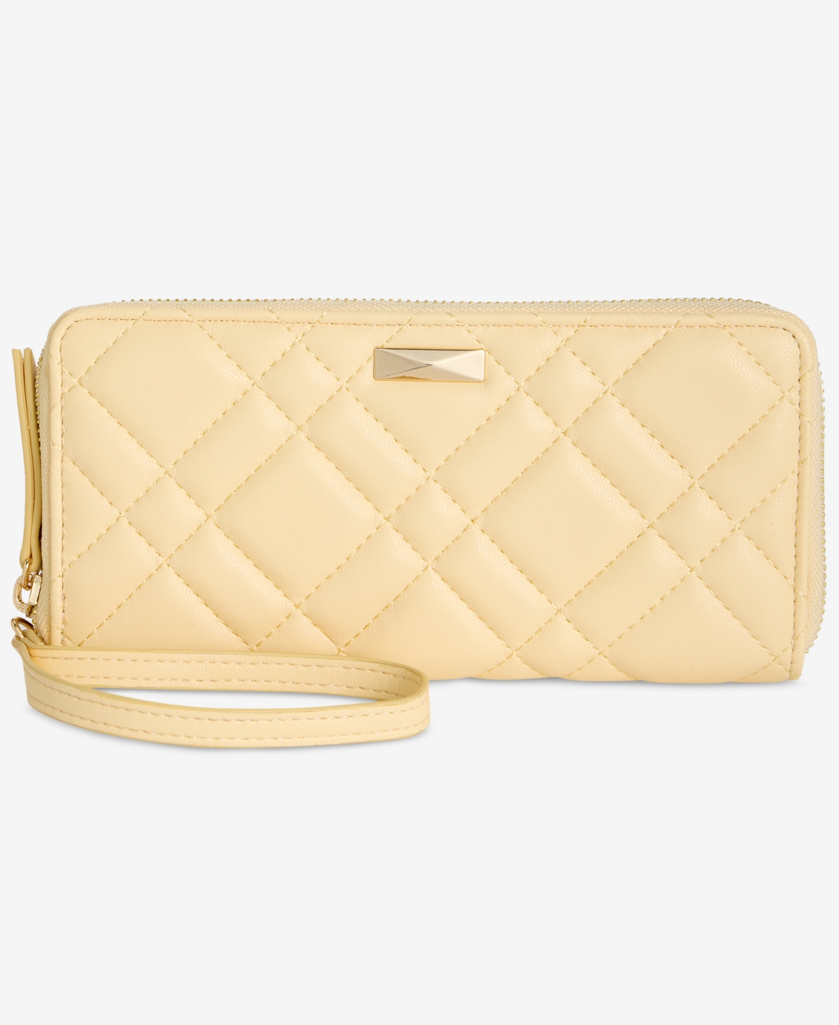 Hazel Zip-Around Quilt Wristlet, Exclusively at Macy's - Double Cream