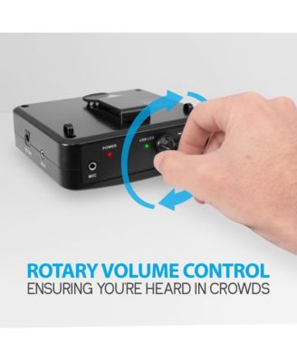 Compact Portable PA System with Headset Microphone, MP3 USB Playback, Rechargeable Battery