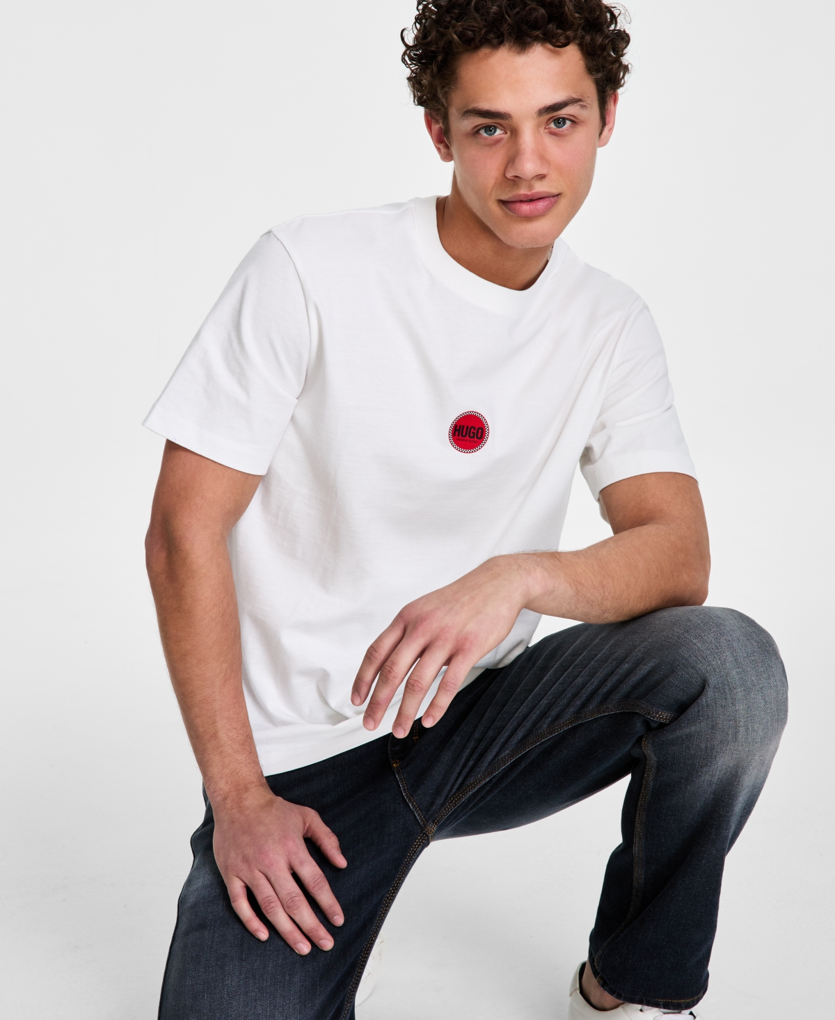 Hugo Boss Men's Derdcho Relaxed Fit Short Sleeve Logo Graphic T-shirt In Natural