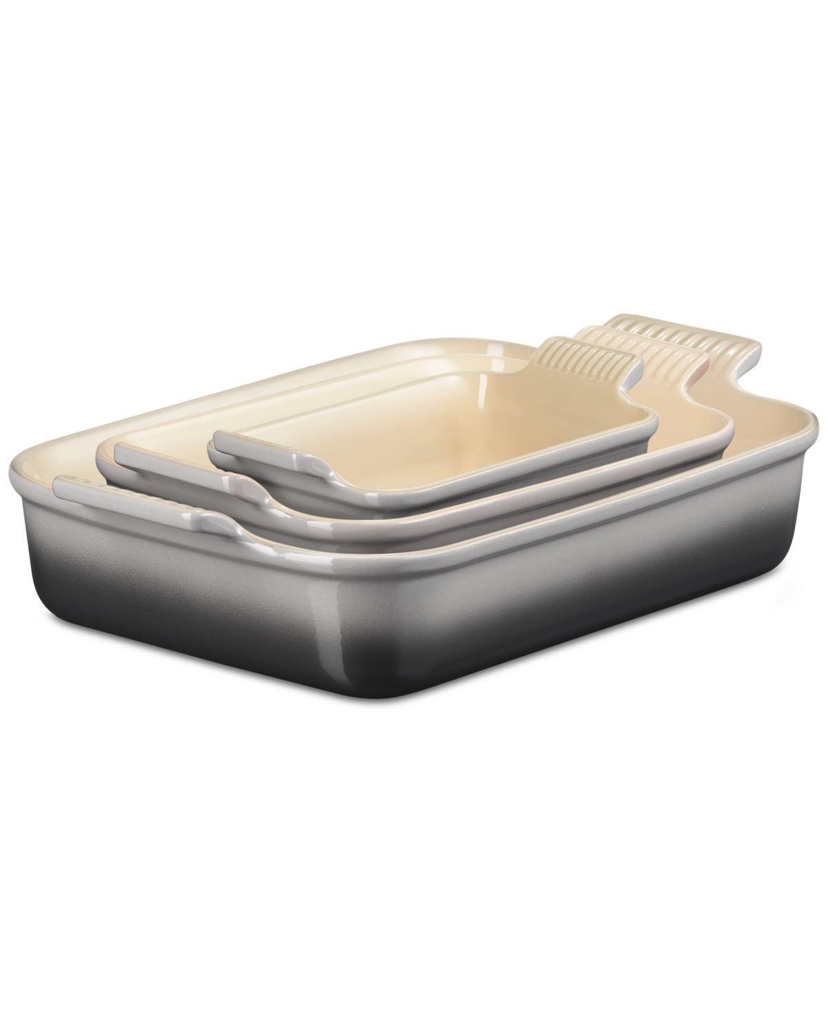 Le Creuset 3-pc. Heritage Rectangular Stoneware Dish Set In Oyster