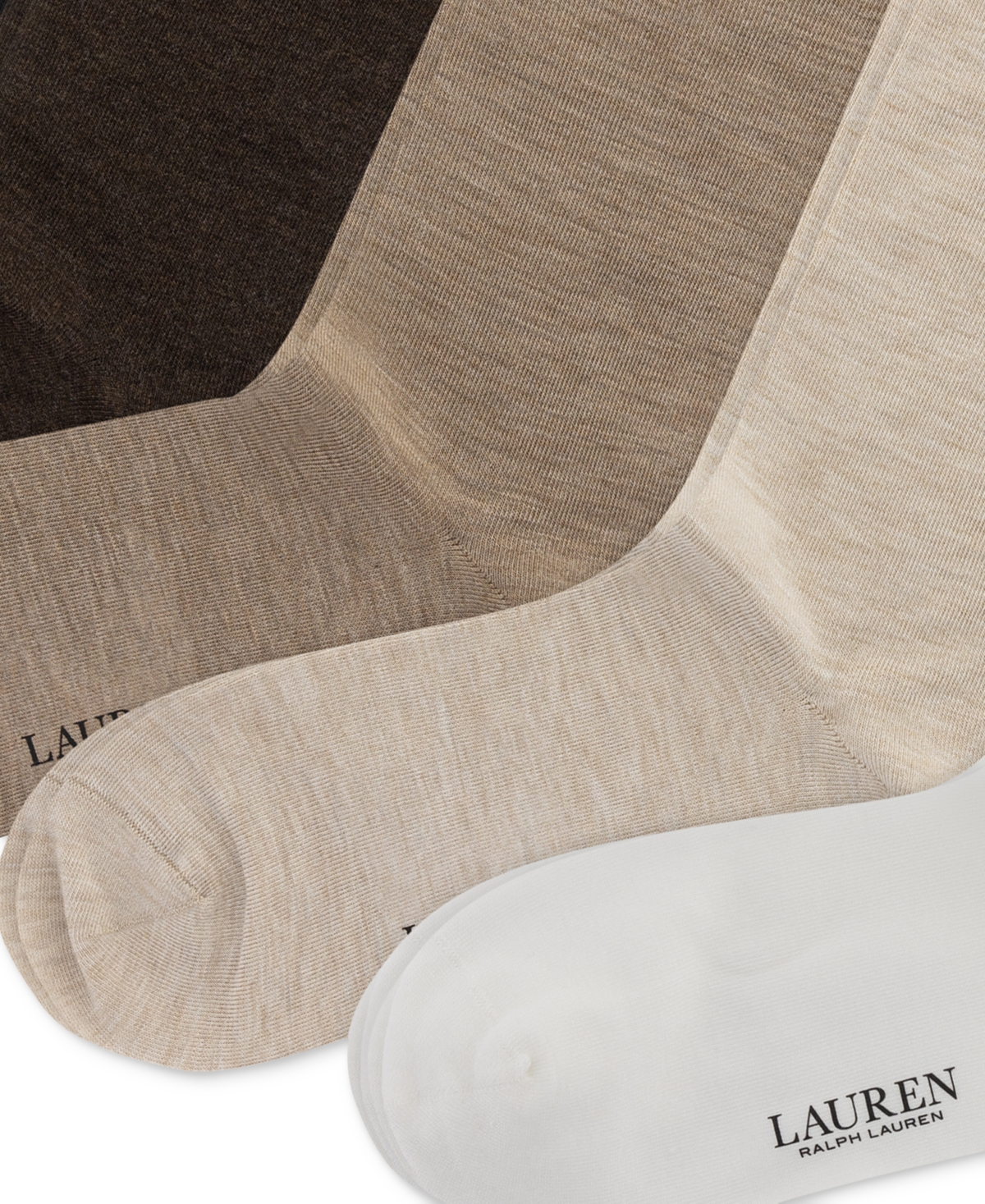 RALPH LAUREN WOMEN'S 6 PACK ROLL-TOP TROUSER SOCKS 
