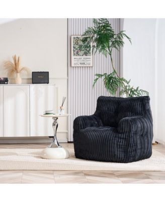 Soft Corduroy Bean Bag Chair with Memory Foam Filling for Living Room
